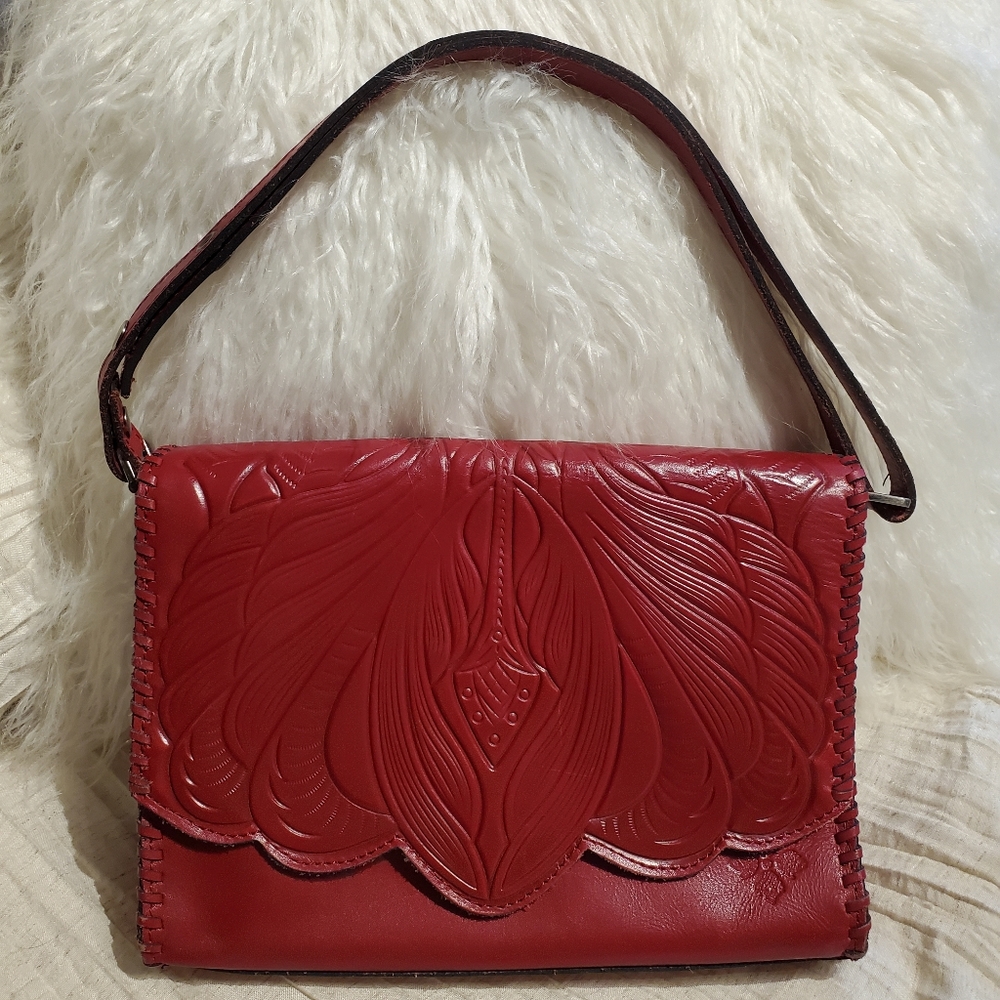 Patricia Nash Santillana red leather shoulder bag